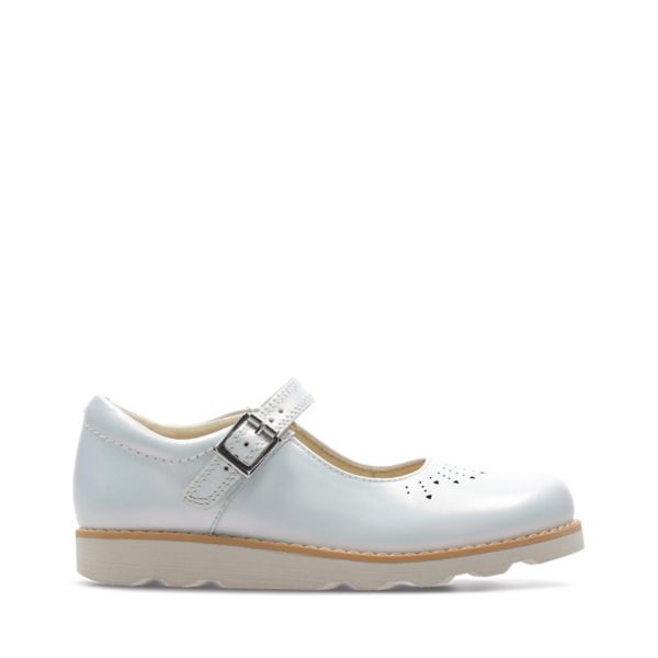 Clarks Girls Crown Jump Kid Casual Shoes White | USA-4732861